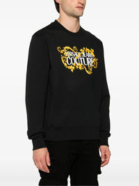 Versace Jeans Couture Black/Gold Cotton Mens Baroque Screen-printed sweatshirt