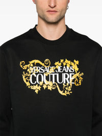 Versace Jeans Couture Black/Gold Cotton Mens Baroque Screen-printed sweatshirt