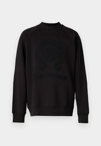 Versace Jeans Couture Black Cotton Mens Signature Statement Print Hoodie