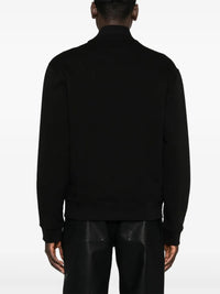 Versace Jeans Couture Black Cotton Mens Signature Chain Emblem Zip Sweatshirt