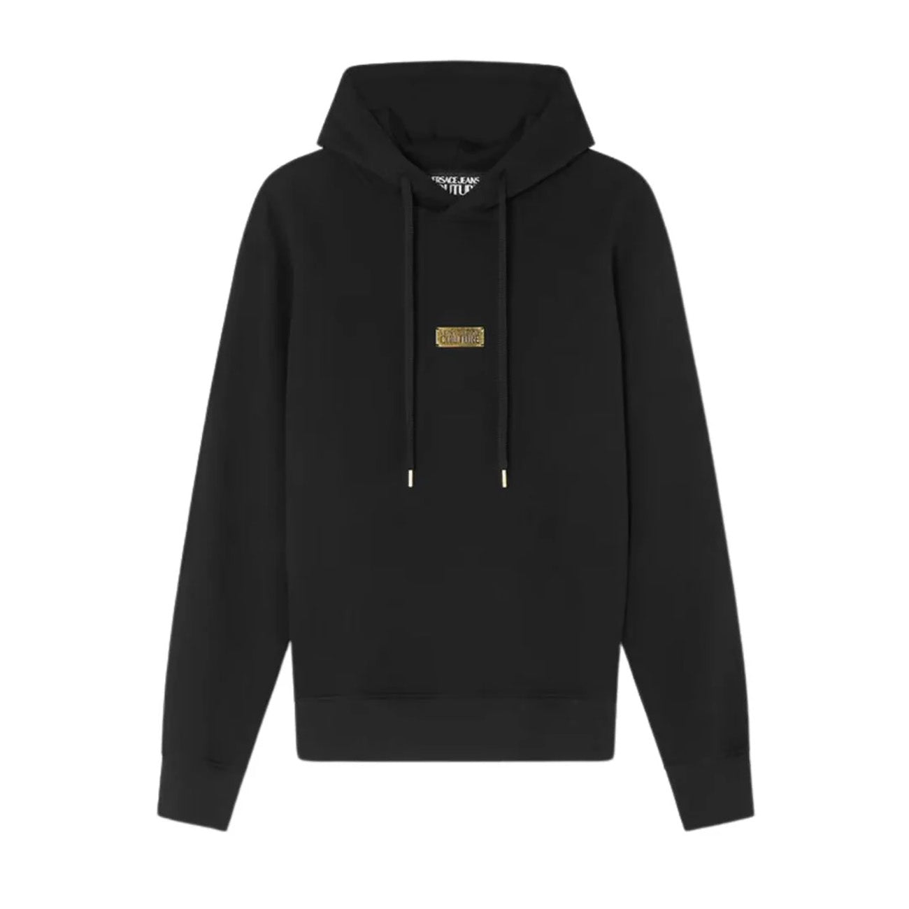 Versace Jeans Couture Black Cotton Mens Metallic Chest Logo Hoodie