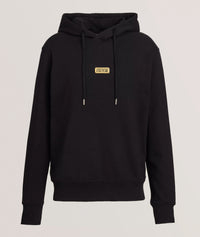 Versace Jeans Couture Black Cotton Mens Metallic Chest Logo Hoodie
