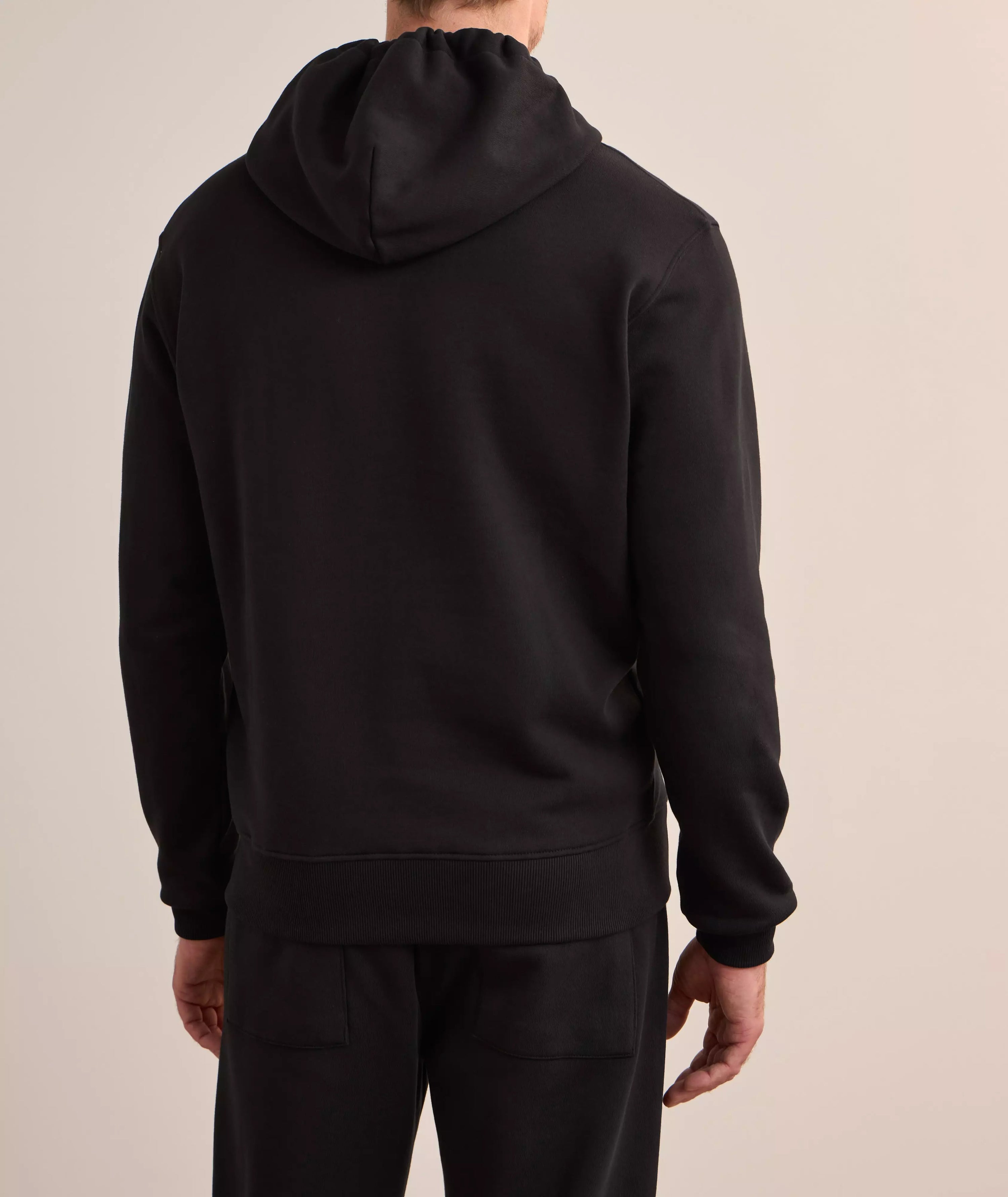 Versace Jeans Couture Black Cotton Mens Metallic Chest Logo Hoodie