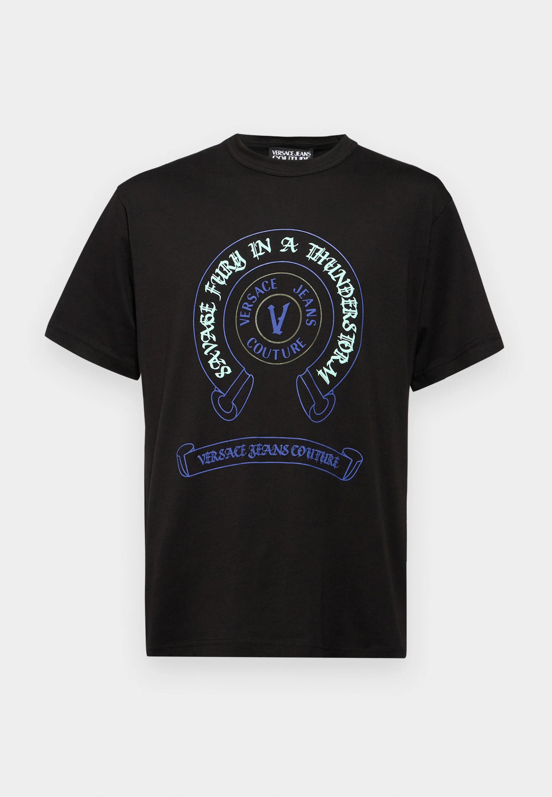 Versace Jeans Couture Black Mens Graphic Logo Short Sleeve T-Shirt