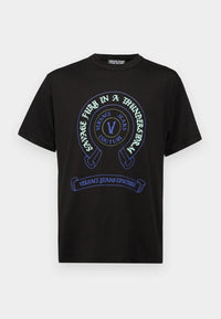 Versace Jeans Couture Black Mens Graphic Logo Short Sleeve T-Shirt