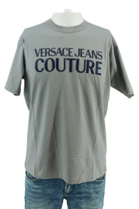 Versace Jeans Couture Ice Grey Mens Cotton Embroidered Logo T-Shirt