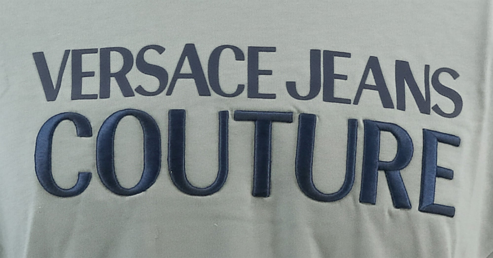 Versace Jeans Couture Ice Grey Mens Cotton Embroidered Logo T-Shirt