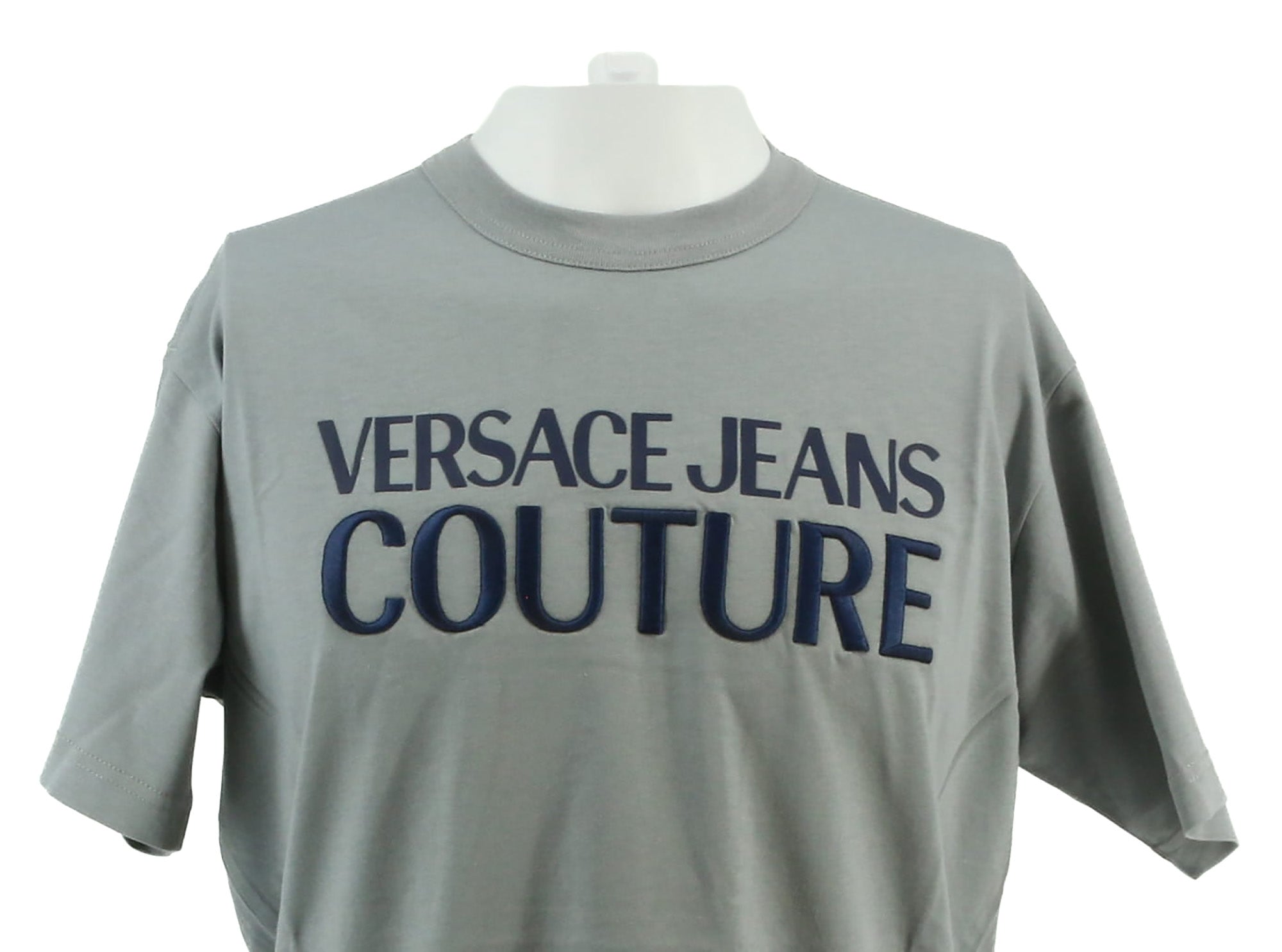 Versace Jeans Couture Ice Grey Mens Cotton Embroidered Logo T-Shirt