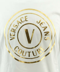 Versace Jeans Couture White/Gold Mens Oversized Screen Print Logo T-Shirt