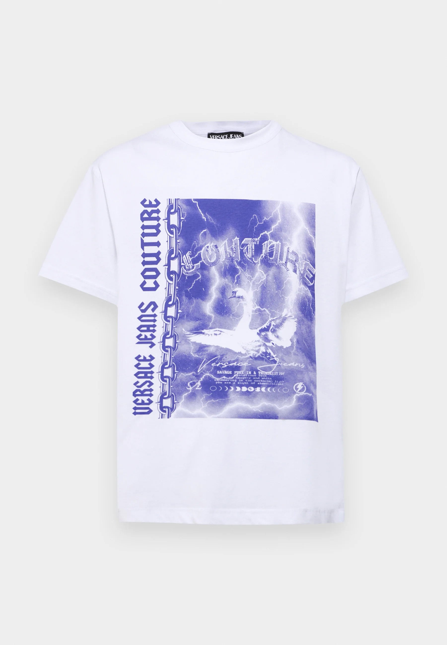 Versace Jeans Couture White Mens Graphic Storm-Print Oversized T-Shirt