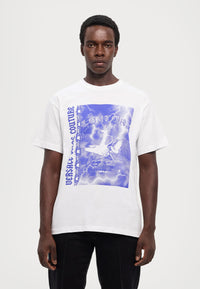 Versace Jeans Couture White Mens Graphic Storm-Print Oversized T-Shirt