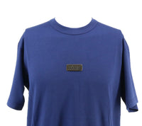 Versace Jeans Couture Steel Blue Mens Oversized Minimalist Patch Logo T-Shirt