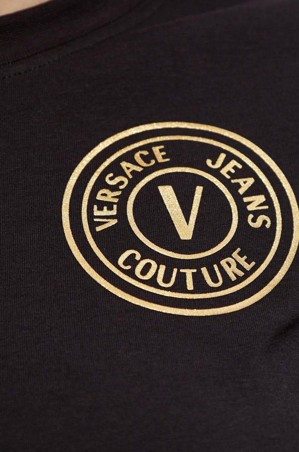 Versace Jeans Couture Black/Gold Medallion Logo Screen Printed T-shirt-