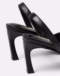 Versace Jeans Couture Sleek Black Zip Slingback Heels-