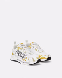 Versace Jeans Couture Baroque-Inspired White Low-Top Womens Sneakers