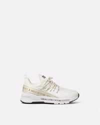 Versace Jeans Couture White & Gold Knit Low-Top Womens Sneakers