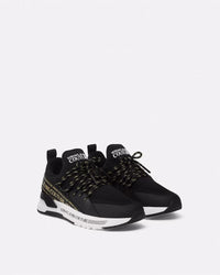 Versace Jeans Couture Black Mesh Lace-Up Womens Sneakers