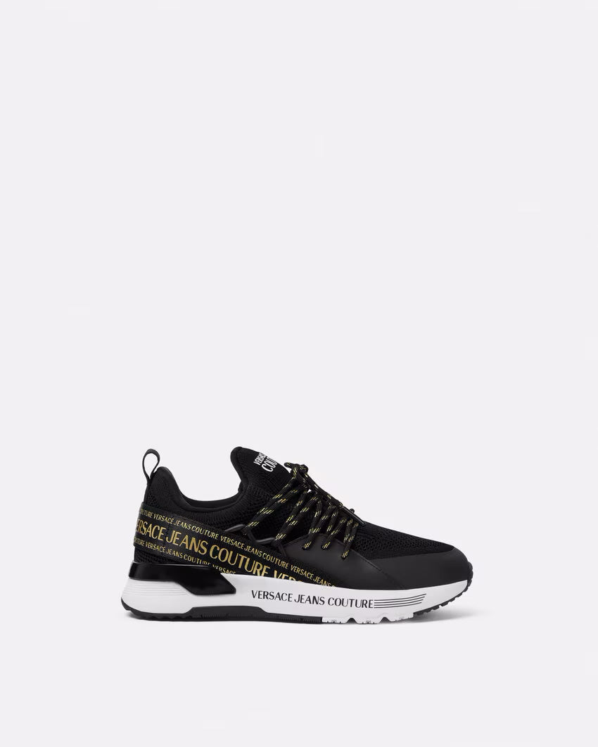 Versace Jeans Couture Black Mesh Lace-Up Womens Sneakers