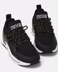 Versace Jeans Couture Black Mesh Lace-Up Womens Sneakers