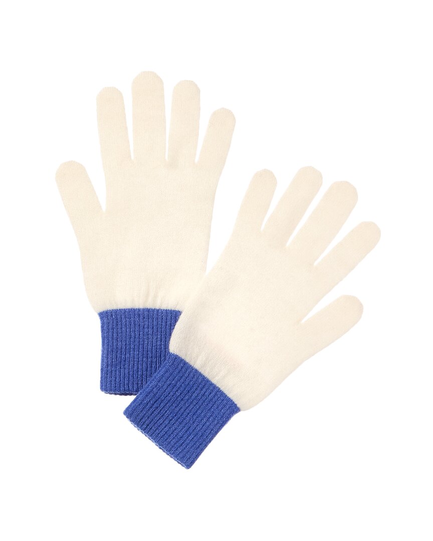 Brodie Cashmere Contrast Cashmere Gloves Blue One Size