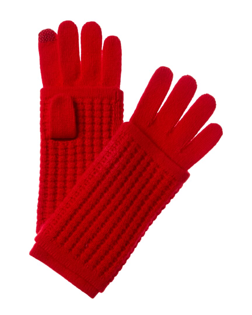 Hannah Rose Waffle Stitch 3-In-1 Cashmere Tech Gloves One Size Pink