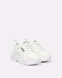 Versace Jeans Couture Womens White Chunky Sole Retro Sneakers