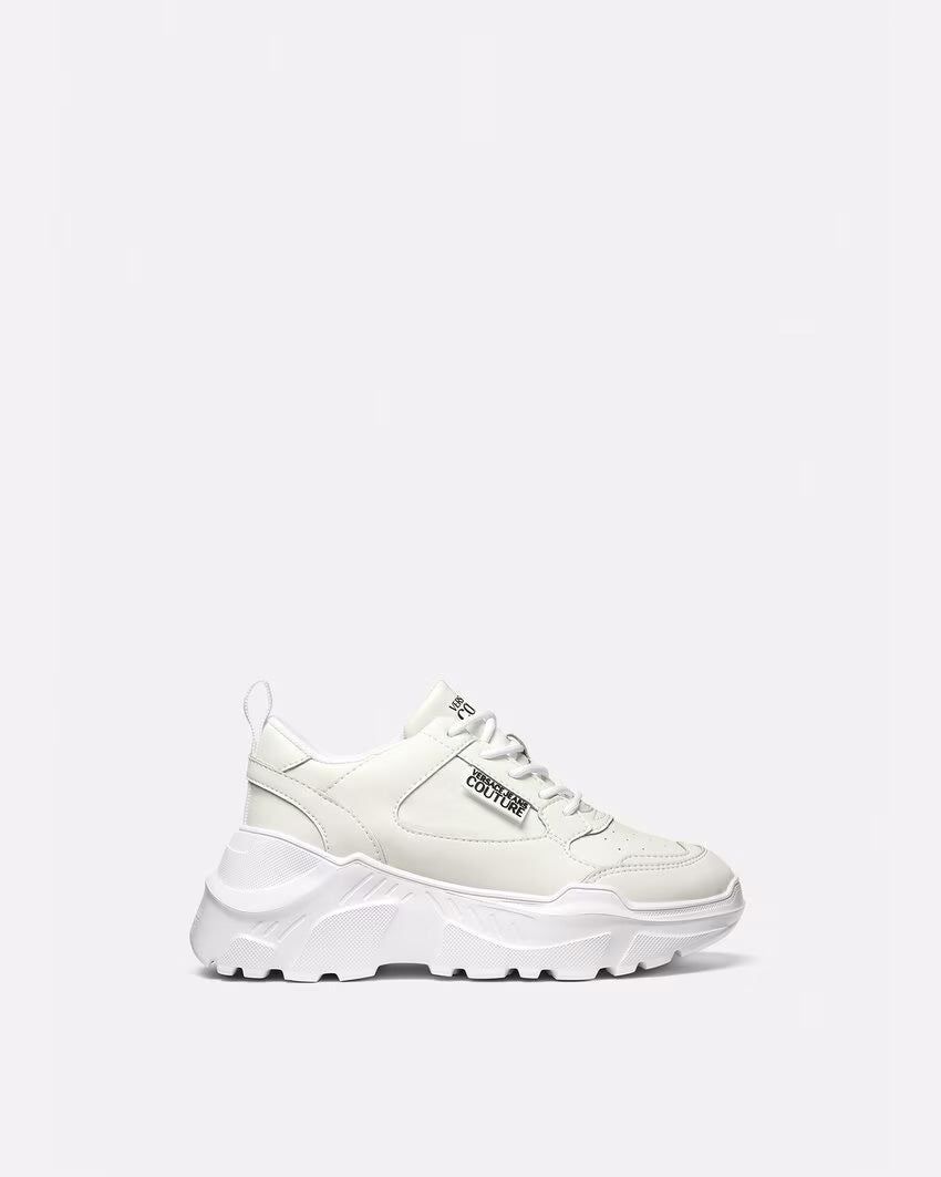 Versace Jeans Couture Womens White Chunky Sole Retro Sneakers