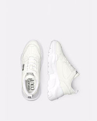 Versace Jeans Couture Womens White Chunky Sole Retro Sneakers