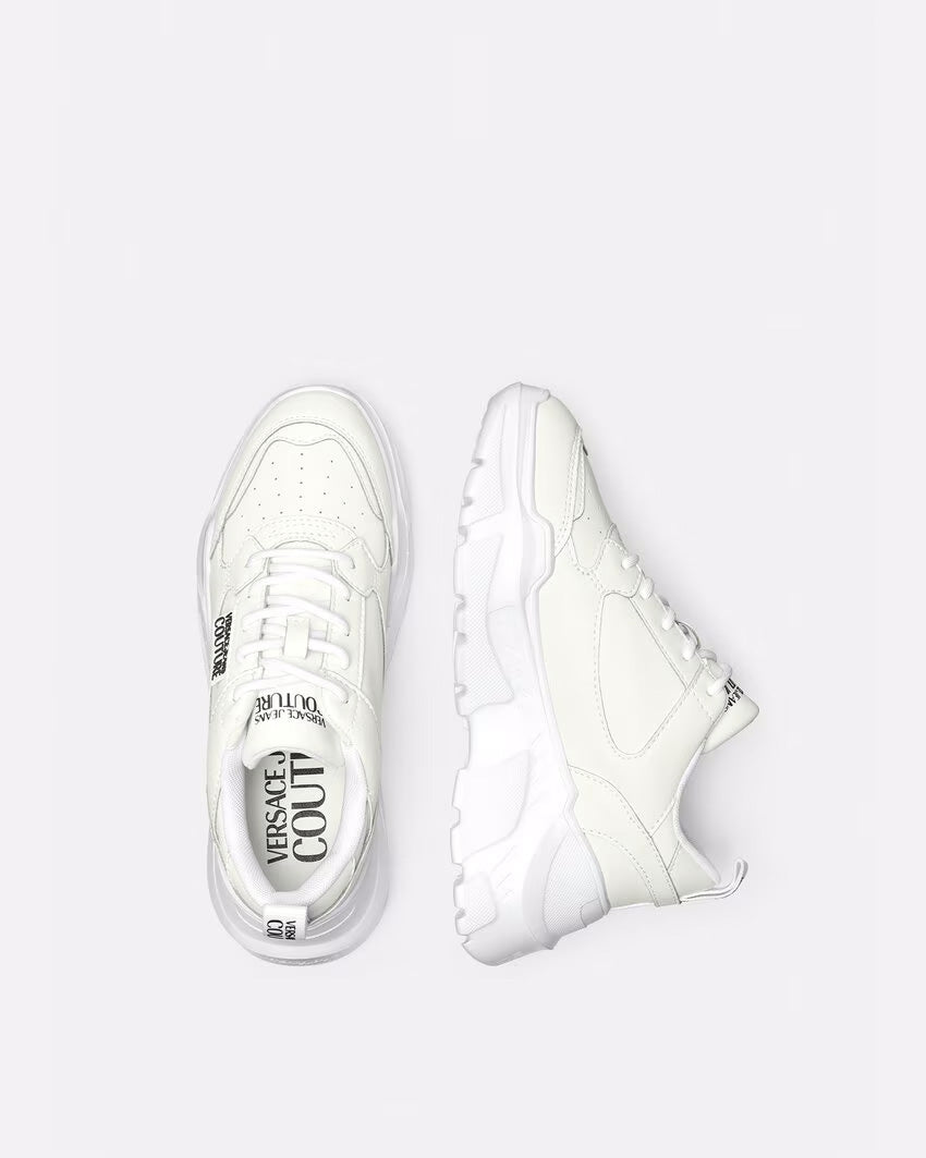 Versace Jeans Couture Womens White Chunky Sole Retro Sneakers