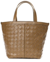 Tiffany & Fred Paris Woven Leather Top Handle Shoulder Bag Caramel ONE SIZE