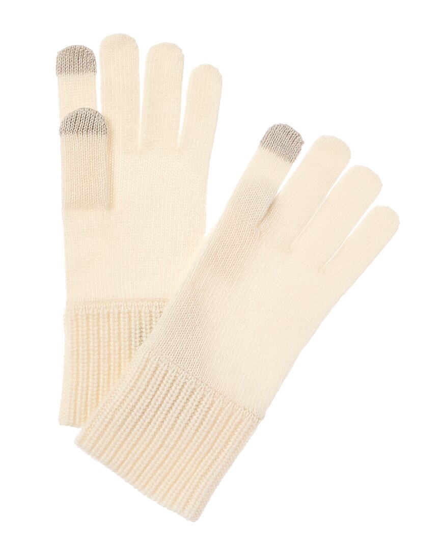 Amicale Cashmere Knit Shaker Rib Cuff Cashmere Tech Gloves