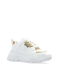 Versace Jeans Couture Chunky White Sneakers with Gold Glitter Detail