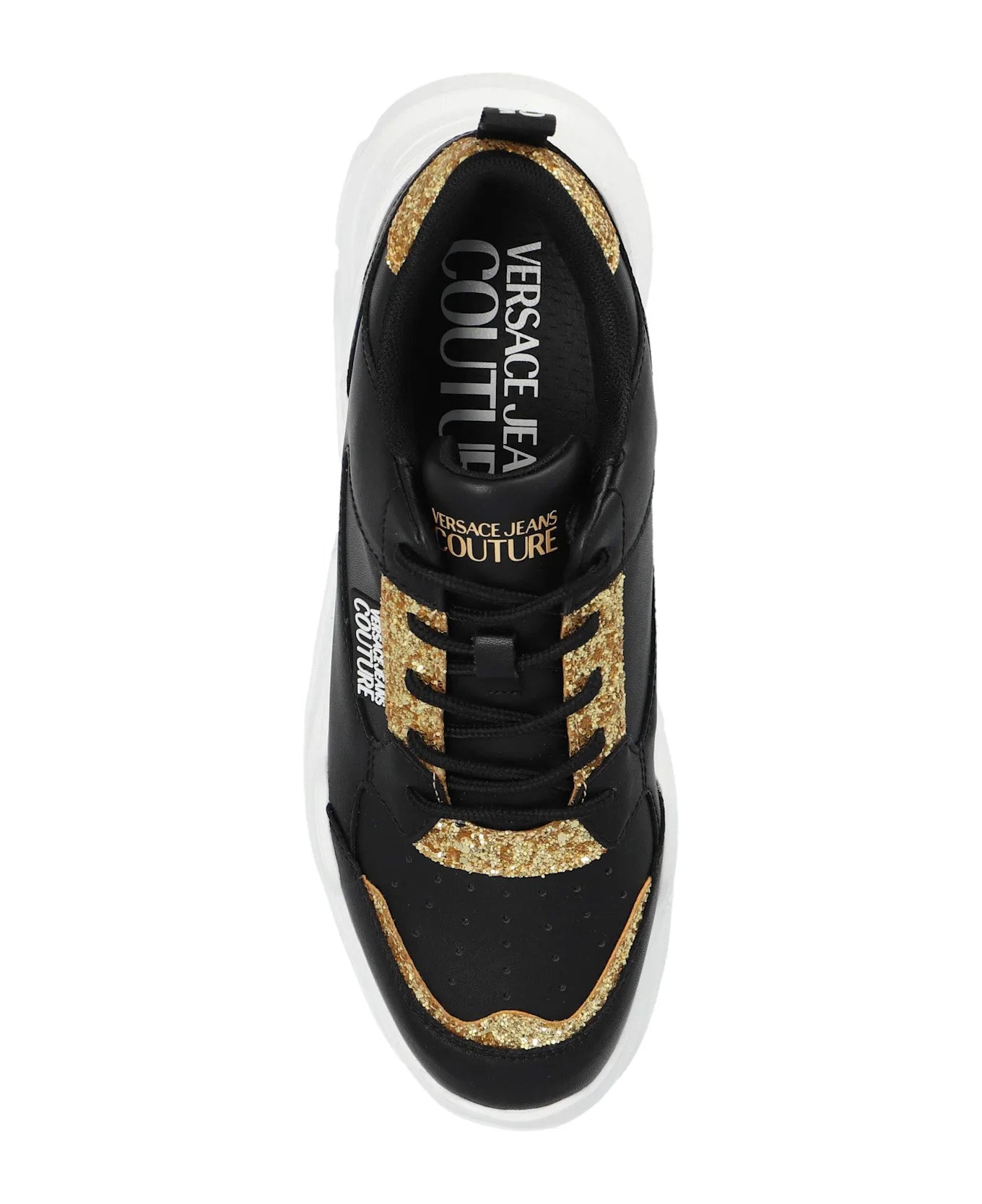 Versace Jeans Couture Chunky Glitter Accent Black Sneakers