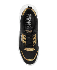Versace Jeans Couture Chunky Glitter Accent Black Sneakers