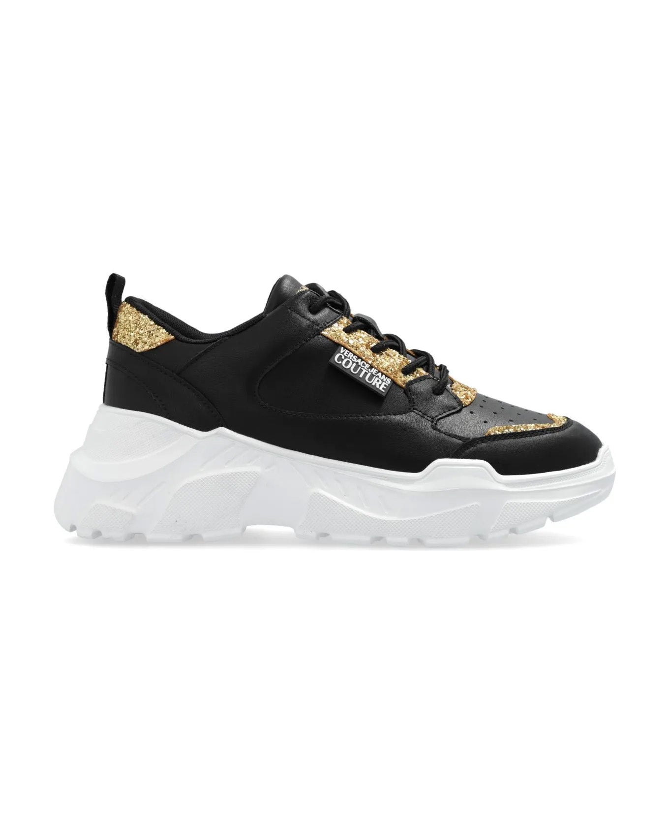Versace Jeans Couture Chunky Glitter Accent Black Sneakers