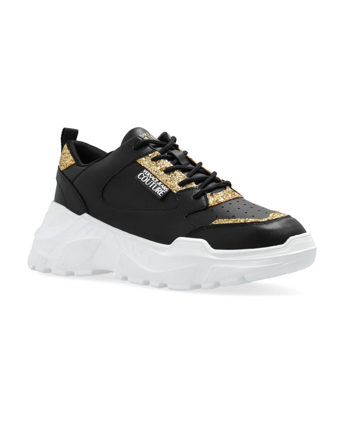 Versace Jeans Couture Chunky Glitter Accent Black Sneakers