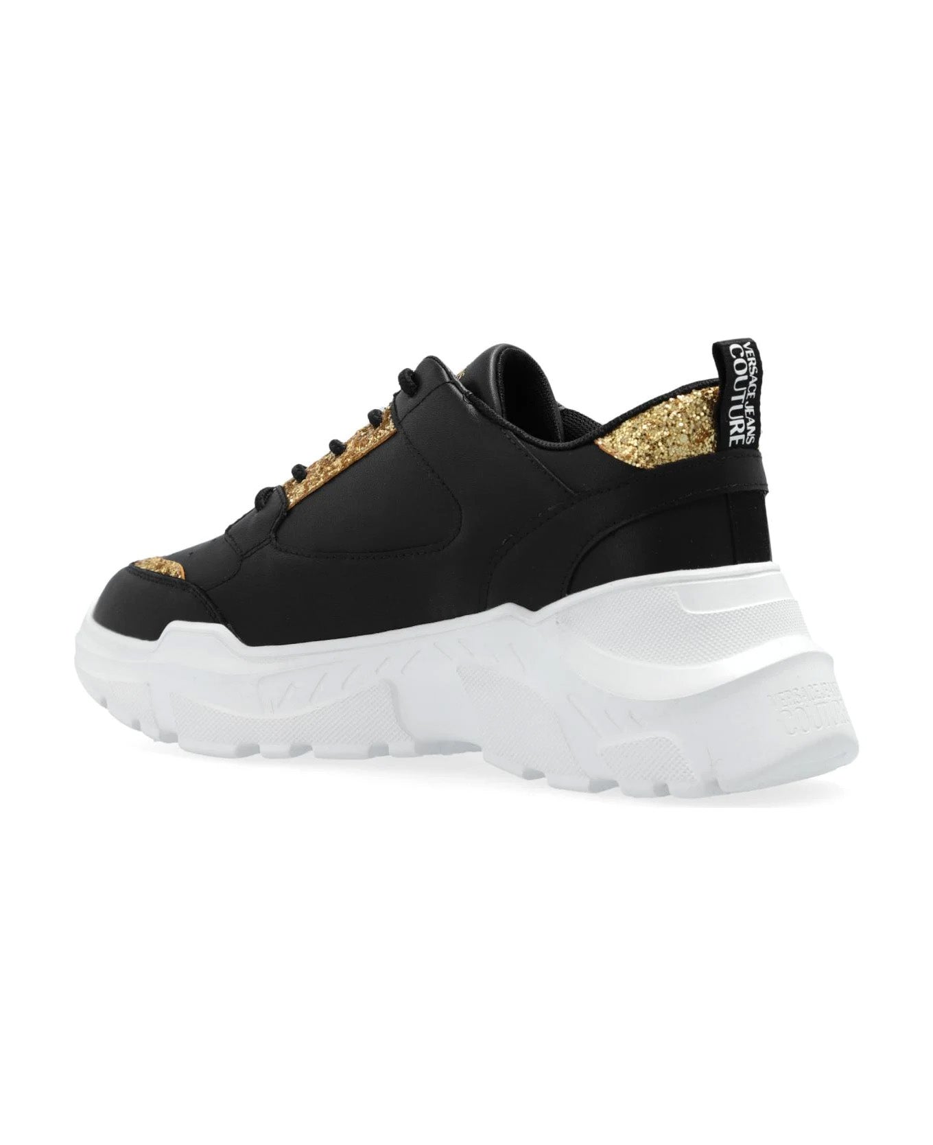 Versace Jeans Couture Chunky Glitter Accent Black Sneakers
