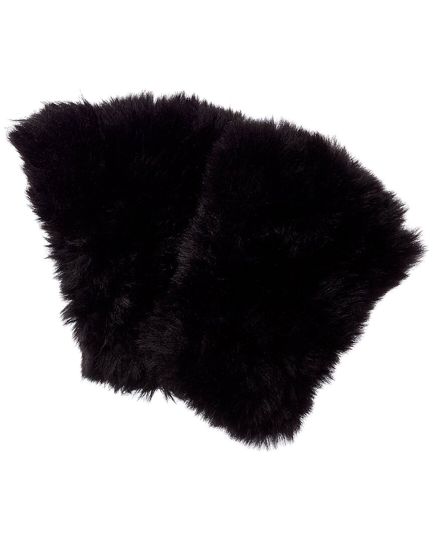 Surell Accessories Faux-Fur Knit Fingerless Mittens