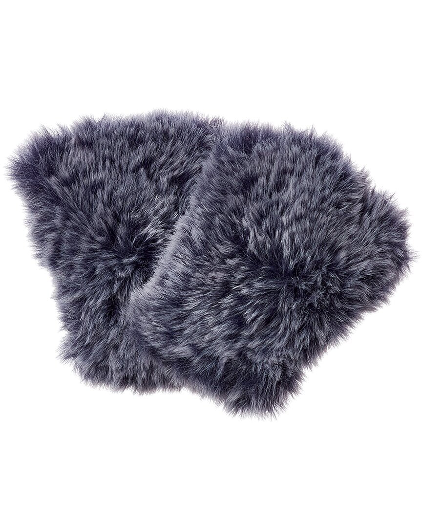 Surell Accessories Faux-Fur Knit Fingerless Mittens