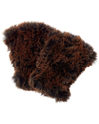 Surell Accessories Faux-Fur Knit Fingerless Mittens One Size Black