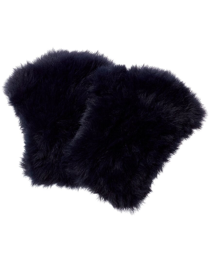 Surell Accessories Faux-Fur Knit Fingerless Mittens