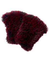 Surell Accessories Faux-Fur Knit Fingerless Mittens