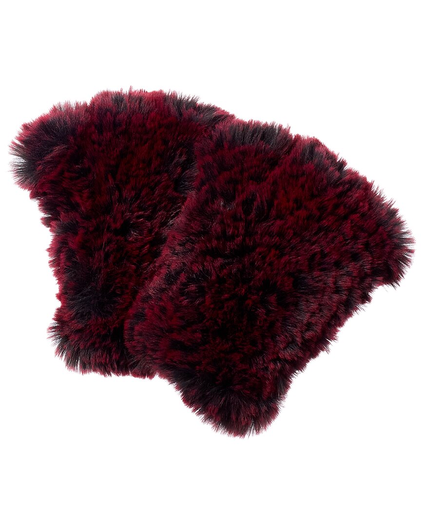 Surell Accessories Faux-Fur Knit Fingerless Mittens