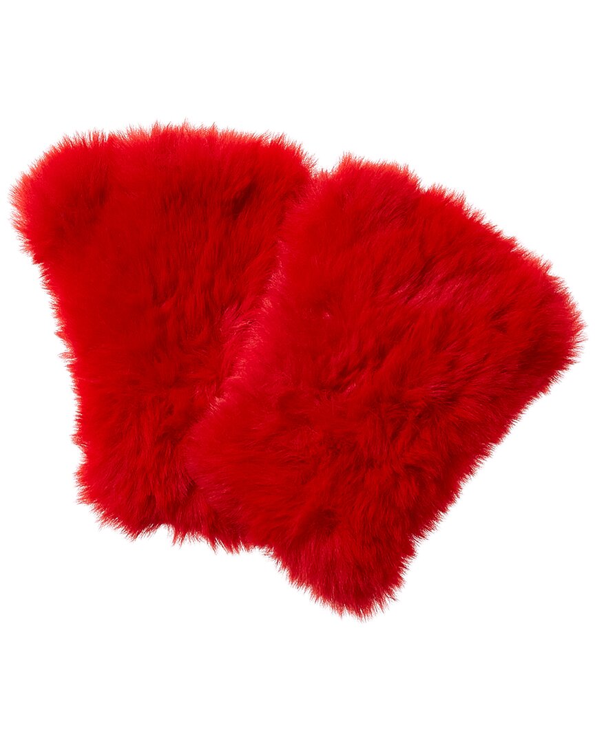 Surell Accessories Faux-Fur Knit Fingerless Mittens