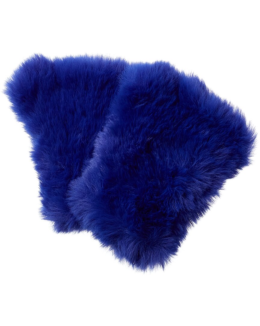 Surell Accessories Faux-Fur Knit Fingerless Mittens