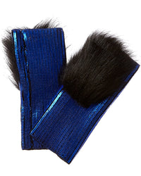 Adrienne Landau Metallic Gloves One Size Blue