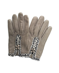 Chanel Grey Leather Gloves