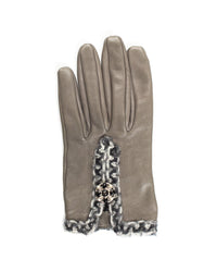 Chanel Grey Leather Gloves