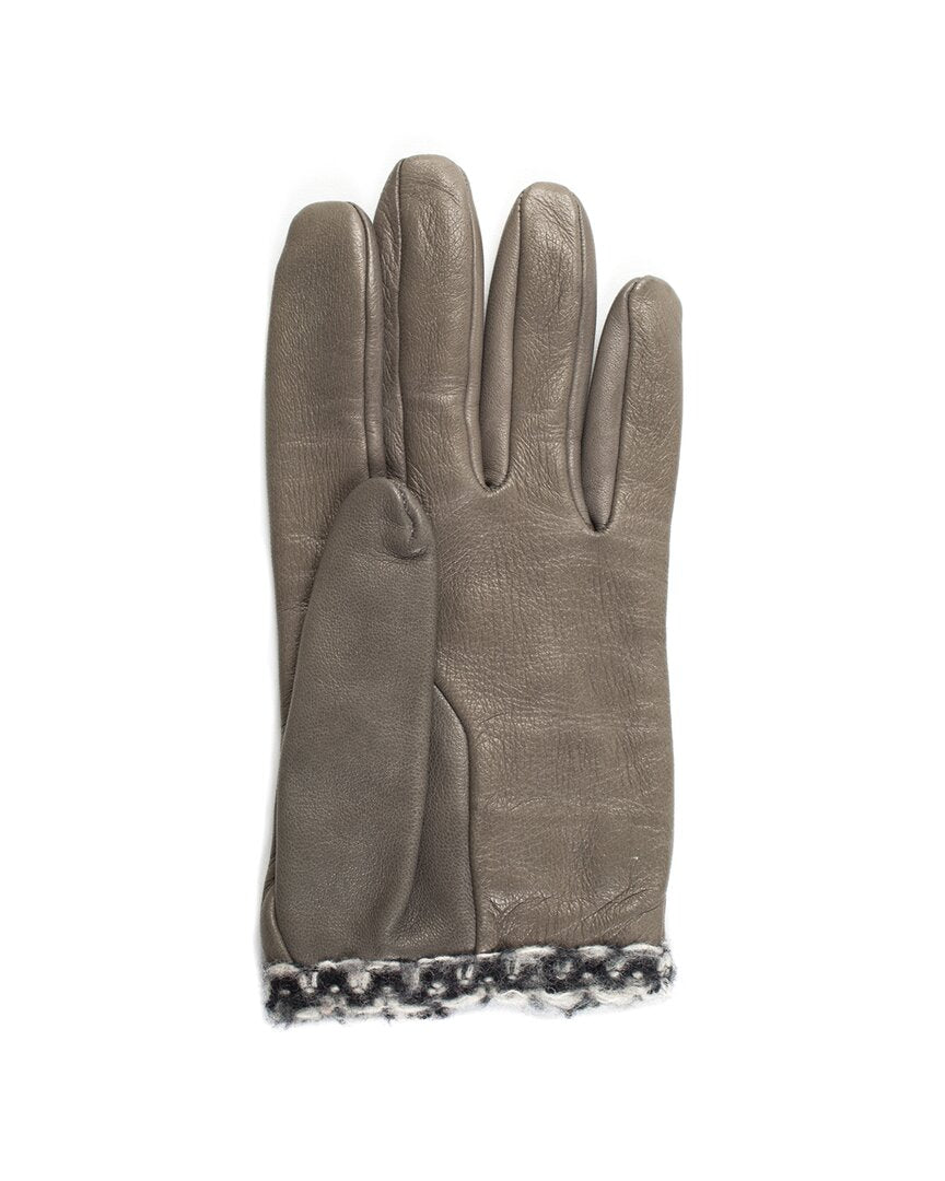Chanel Grey Leather Gloves