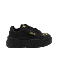 Versace Jeans Couture Chunky Black Baroque Low-Top Sneakers